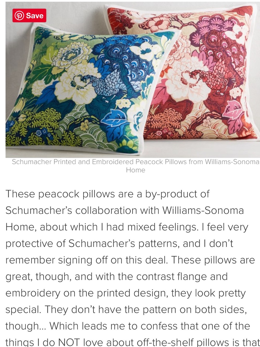 Williams Sonoma pink and red Schumacher collab w Williams Sonoma